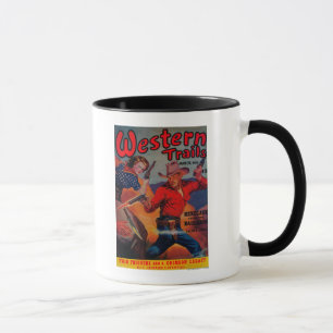 Taza Portada de revista occidental de los rastros