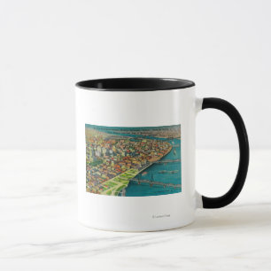 Taza Portland del aire que muestra los puentes y