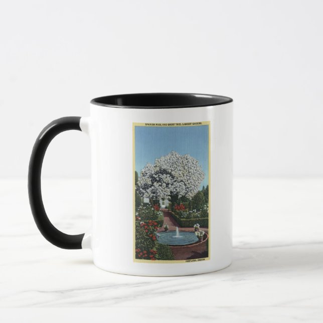 Taza Portland, Oregón - Piscina española y árbol fantas (Izquierda)