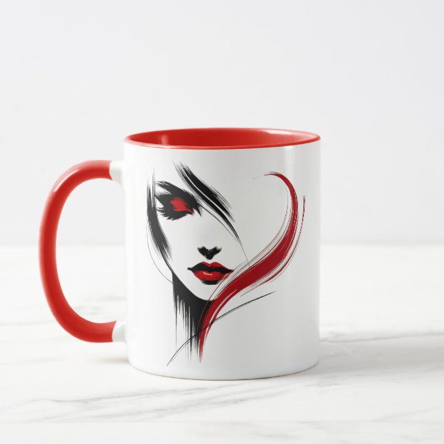 Taza Portrait du visage d'une femme en paix. (Izquierda)