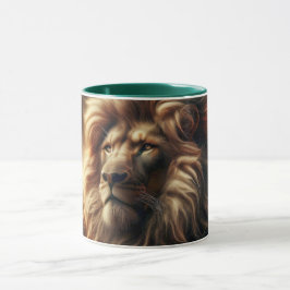 Taza Portrait d'un lion imposant.