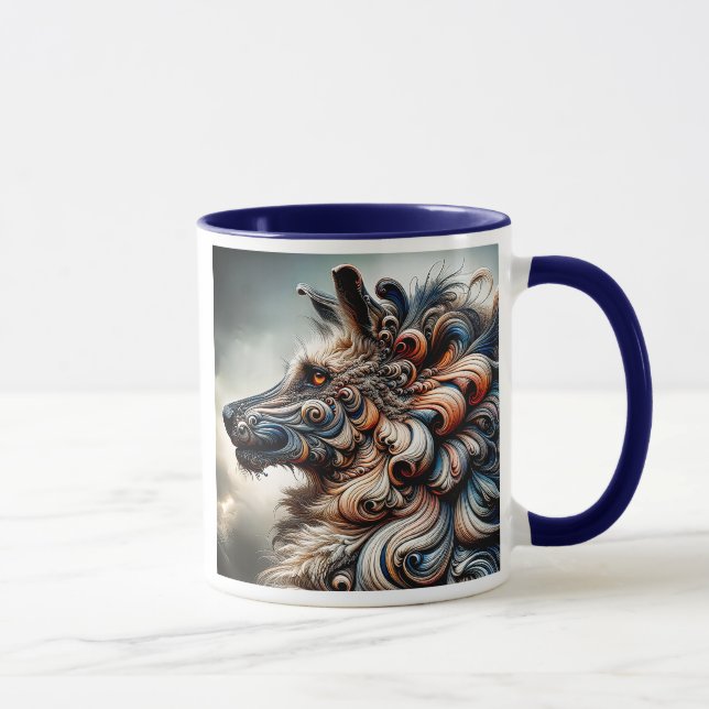 Taza Portrait d'un loup surréaliste. (Derecha)