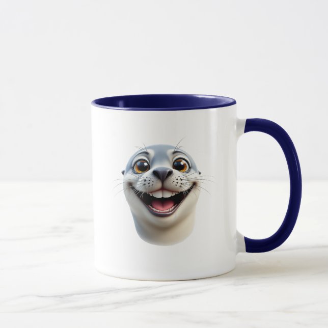 Taza Portrait d'un phoque et joyeux. (Derecha)