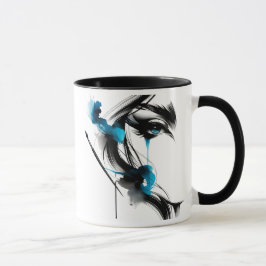Taza Portrait d'une Femme Au Regard Envoûtant.