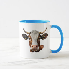 Taza Portrait d'une tête de vache.
