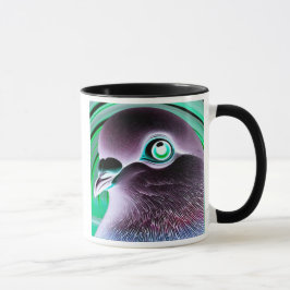 Taza Portrait original d'un pigeon stylisé.