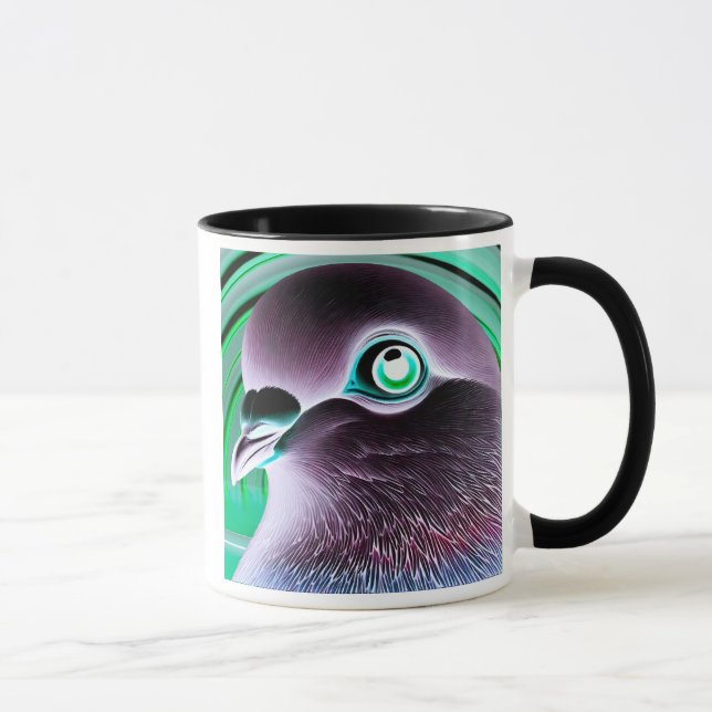 Taza Portrait original d'un pigeon stylisé.  (Derecha)
