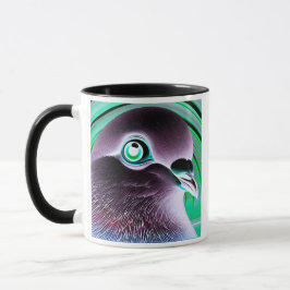 Taza Portrait original d'un pigeon stylisé.