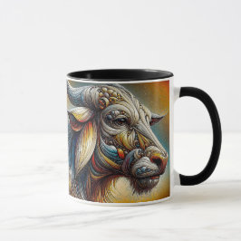 Taza Portrait surréaliste d'un buffle.