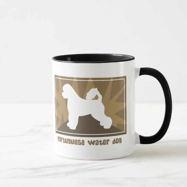 Taza portuguesa terrosa del perro de agua (Derecha)