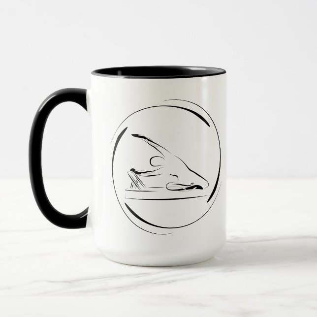 Taza pose de sirena de Pilates en el reformer (Izquierda)
