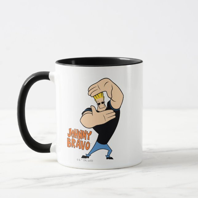 Taza Pose del marco de imagen de Johnny Bravo (Izquierda)