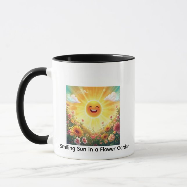 Taza Positive Sunshine Art – Bright Happy Sun and Flowe (Izquierda)