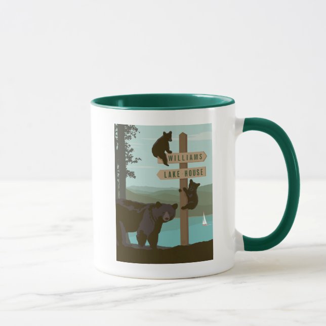 Taza Post de Rótulo de oso (Derecha)