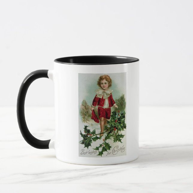 Taza Postal del navidad del Victorian que representa a (Izquierda)