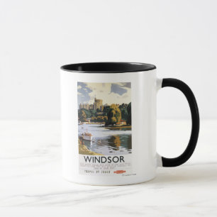 Taza Poster británico de Thames del castillo de Windso