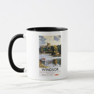 Taza Poster británico de Thames del castillo de Windso