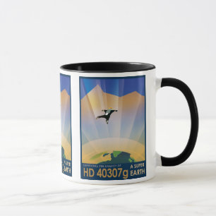 Taza Póster de ciencia ficción de viajes futuros de la 