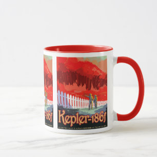 Taza Póster de ciencia ficción de viajes futuros de la