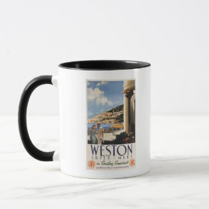 Taza Poster de desatención del ferrocarril de la costa