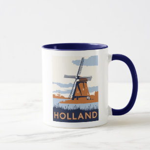 Taza Poster de Holanda del vintage
