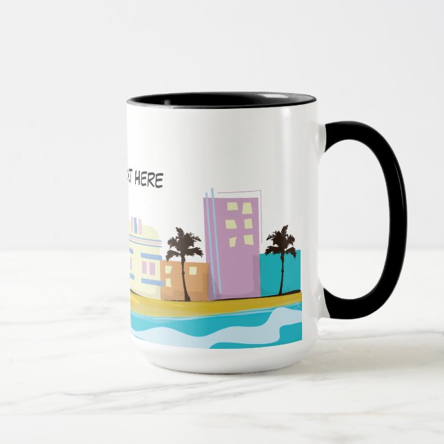 Taza Poster de Miami de los años 80 (Derecha)