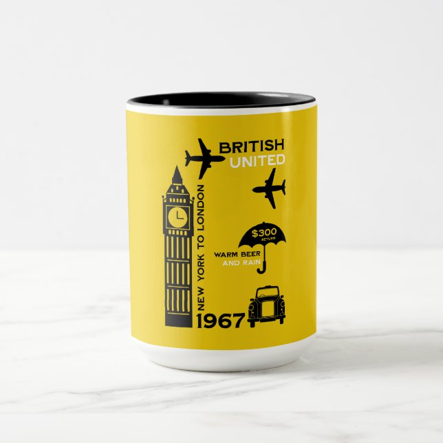 Taza Poster de Nostalgic Retro Airline (Centro)