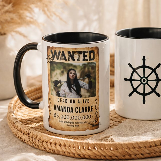 Taza Póster de Recompensa Pirata – Foto Personalizada (Subido por el creador)