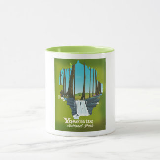Taza Poster de vacaciones del Parque Nacional Yosemite.