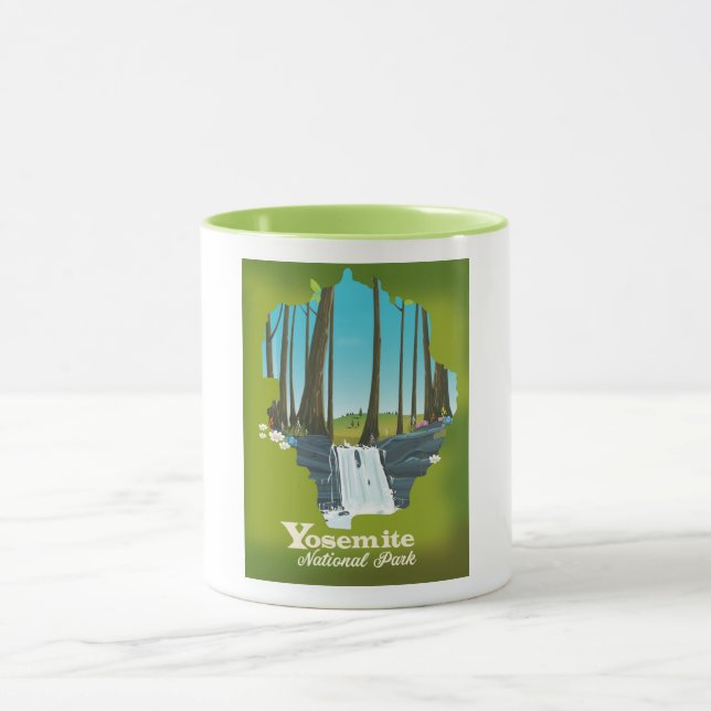 Taza Poster de vacaciones del Parque Nacional Yosemite. (Centro)