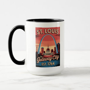 Taza Póster de viaje retro de San Luis Misuri vintage