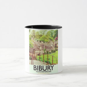 Taza Poster de viajes de cosecha de Bibury Gloucestersh