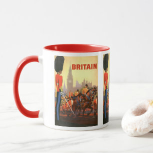 Taza Poster de Viajes Vintage, Guardia Real Británica