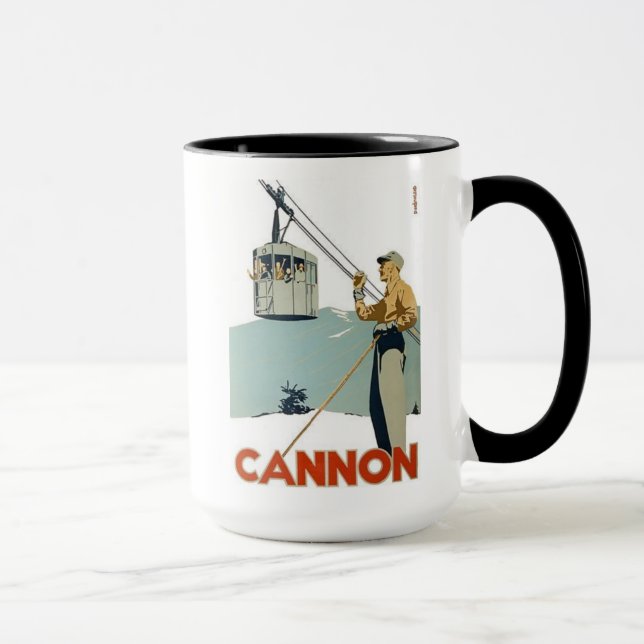 Taza Poster del esquí del cañón (Derecha)