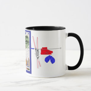 Taza Poster del esquí del vintage, cañada del río Ma