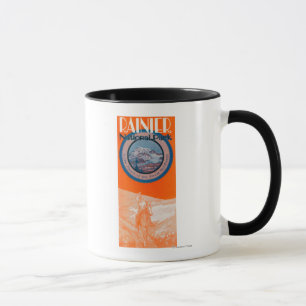 Taza Poster del Monte Rainier - equitación