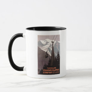 Taza Poster del teleférico de Funiculaire Le Brevent