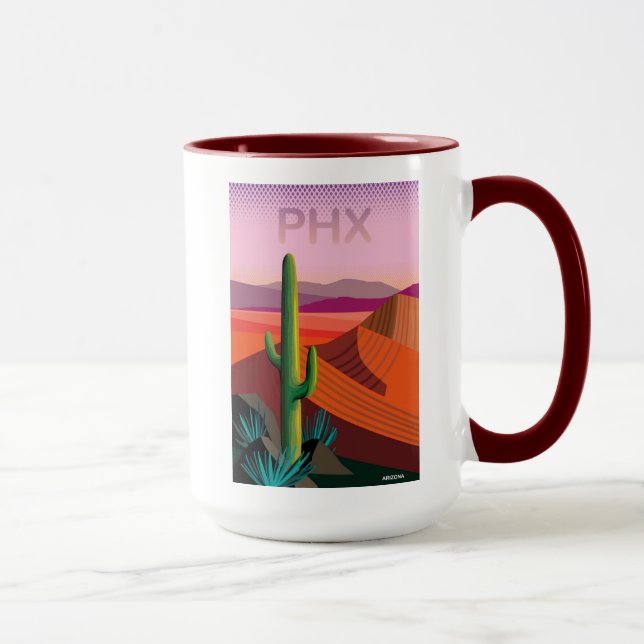 Taza Poster del viaje de Phoenix Arizona el | (Derecha)