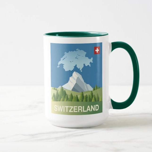 Taza Poster del viaje de Suiza (Derecha)