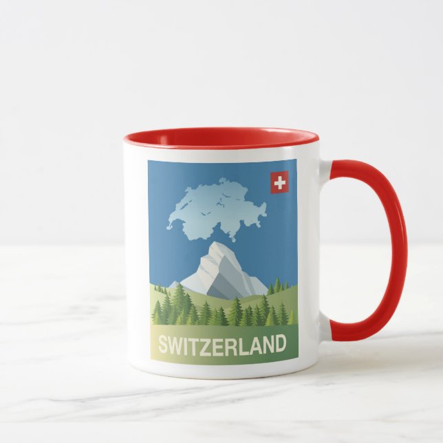 Taza Poster del viaje de Suiza (Derecha)