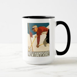Taza Poster del vintage del esquí de New Hampshire