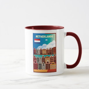 Taza Poster holandés del viaje