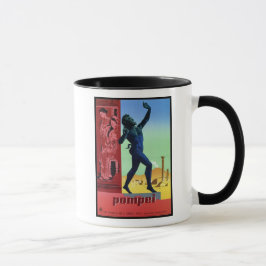 Taza Poster italiano del viaje de Pompeya del vintage