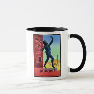Taza Poster italiano del viaje de Pompeya del vintage