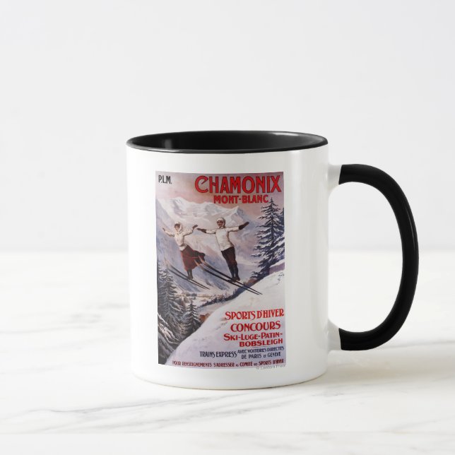 Taza Poster promocional de esquí (Derecha)