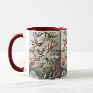 Taza Póster Vintage de Colibrí Colorido de Ernst Haecke