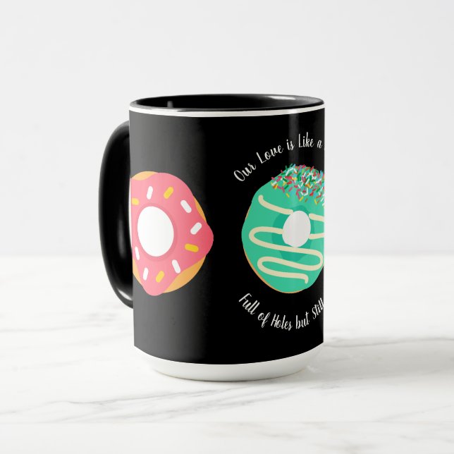 Taza Postre, Donuts dulces, Donas, Lindo, moderno (Anverso izquierdo)