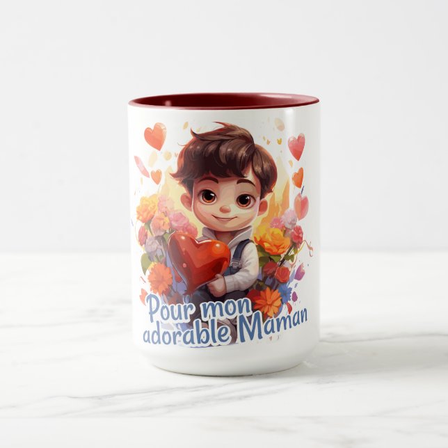 Taza Pour mon adorable Maman (Centro)