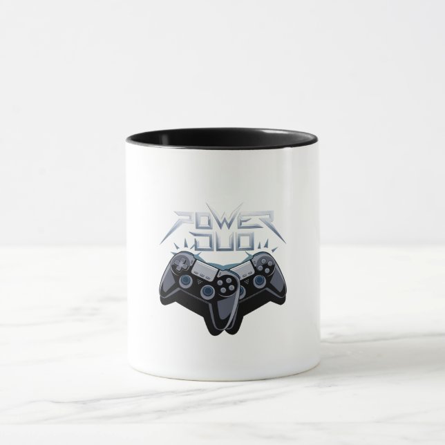 Taza Power Duo Sleek Gray Gaming Mug (Centro)