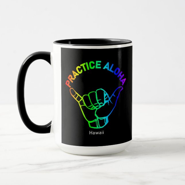 Taza Practica Hawaii Aloha Rainbow Shaka (suelto) (Izquierda)